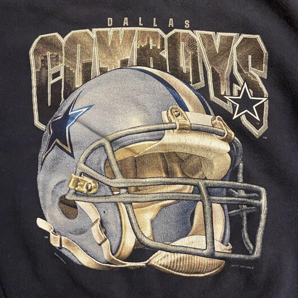 1998 Dallas Cowboys Big Helmet Shirt Retro - Picture 1 of 4